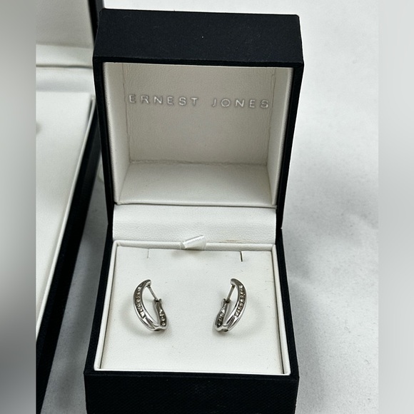 Ersten Jones diamond earrings *matching necklace available* white gold diamonds - Picture 4 of 8